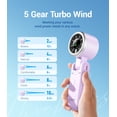 thumbnail image 5 of Diveblues Handheld Fan – 4000mAh Rechargeable Turbo Mini Fan, 5-Speed Personal Cooling for Travel & Outdoor Use, 5 of 8