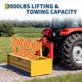 thumbnail image 4 of 3 Point Quick Hitch for Category 1 Tractors, 3000 lbs Capacity with 2 inch Receiver, 5 Level Adjustable Bolt Adapter, Heavy Duty Tractor Attachment Tool Set, Red, 4 of 8