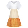 thumbnail image 4 of CHOK Robes d'Été pour Femmes Liquidation Robe pour Femmes Amincissante Dos Nu Imprimée Manches Courtes Robe à Épaules Dénudées Noir, 4 of 9