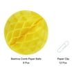 thumbnail image 3 of Uxcell Paper Pom-Poms Flower Balls 8 Inch Paper Tissue Flower Balls for Party Flower Wedding Decoration Pack of 6,Yellow, 3 of 6
