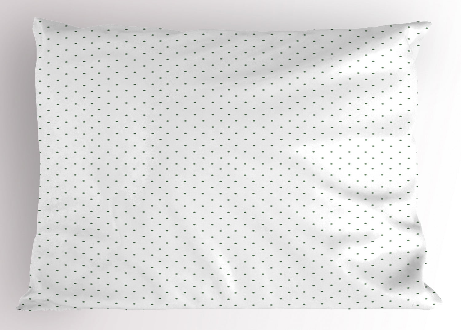 White Pillow Sham Minimalistic Pattern with Small Polka Dots Simple Vintage Style Design