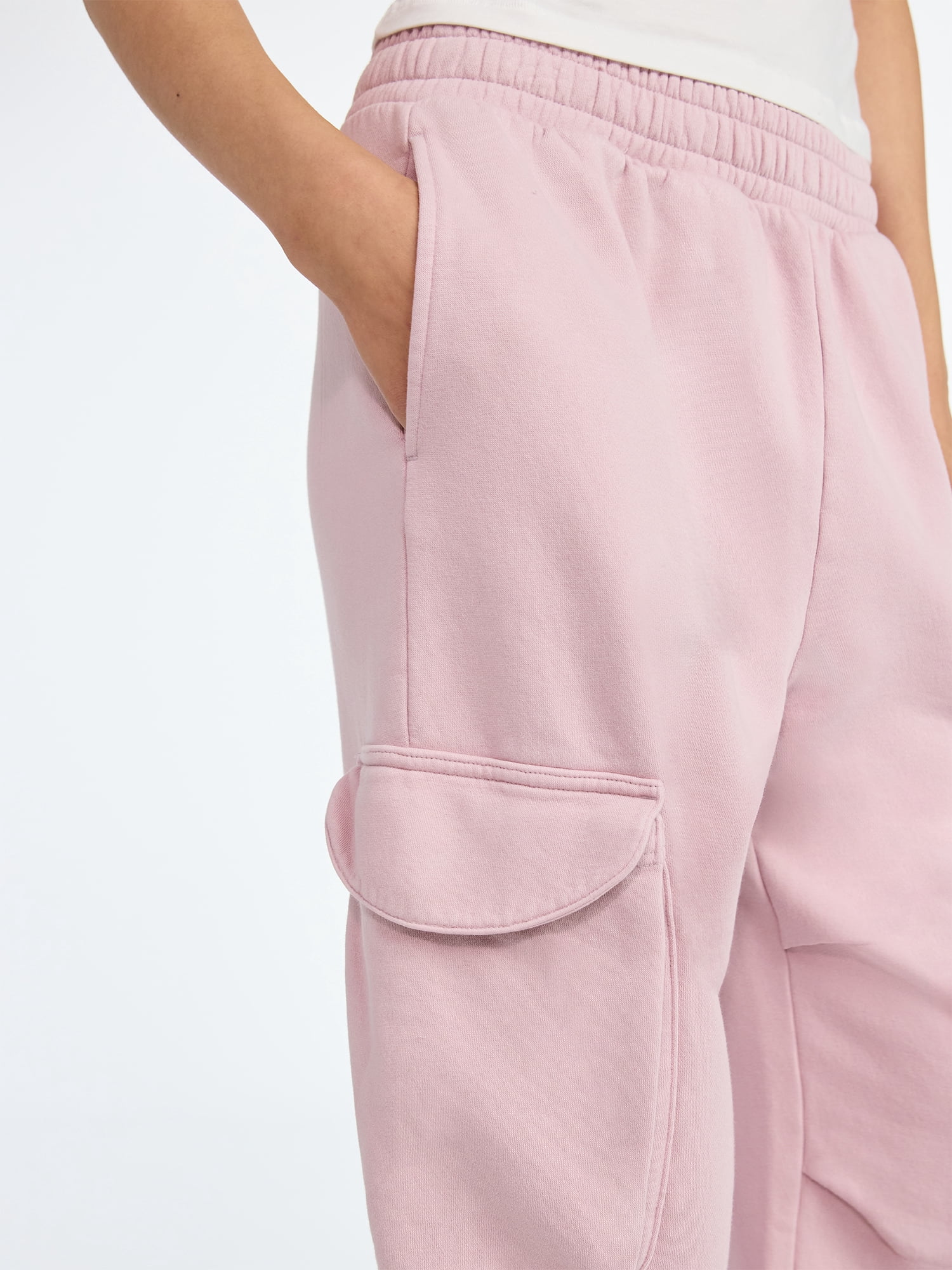 Scoop Women's and Women's Plus Utility Wide Leg Cargo Sweatpant, Sizes XS-4X