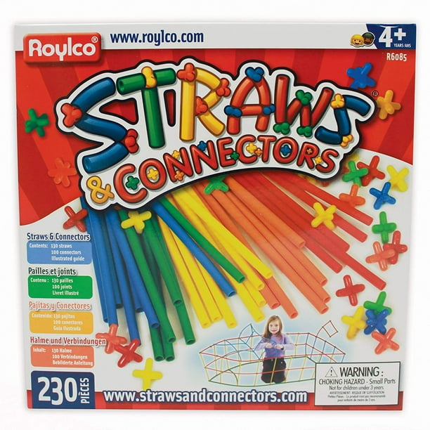 Straws and Connectors Building Kit Pack of 230 Assorted Colors By