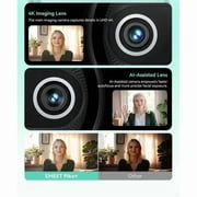 EMEET Piko+ (Green), Dual-lens Webcam with one 4K 1/2.55 Sony Lens and one AI Assist Lens, Boosting color accuracy, face recognition
