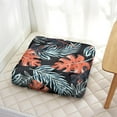 thumbnail image 3 of Island Breeze Floor Cushion&nbsp;– 22x22 Inch Large Pillow, Dutch Velvet, Gentle Floral & Leaf Mix (Subtle Tropical Accent), 3 of 7