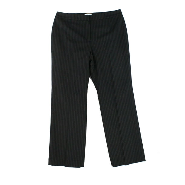Le Suit NEW Deep Black Womens Size 12P Petite Pinstripe Dress Pants ...
