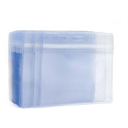 GoGo Heavy Duty ID Card Badge Holder Clear - 50 Packs