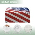 thumbnail image 4 of Xoenoiee American Flag Paint Splatter Print Ottoman Cover Square, Stretch Jacquard Pattern Ottoman Slipcover, Storage Ottoman Cover Foot Stool Cover with Nonslip Elastic Bottom, S, 4 of 7
