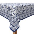 thumbnail image 2 of Tchckioa Tribal Floral Square Tablecloth for Kitchen,Stain Resistant Table Cloth,52x52 Inch,Blue, 2 of 6