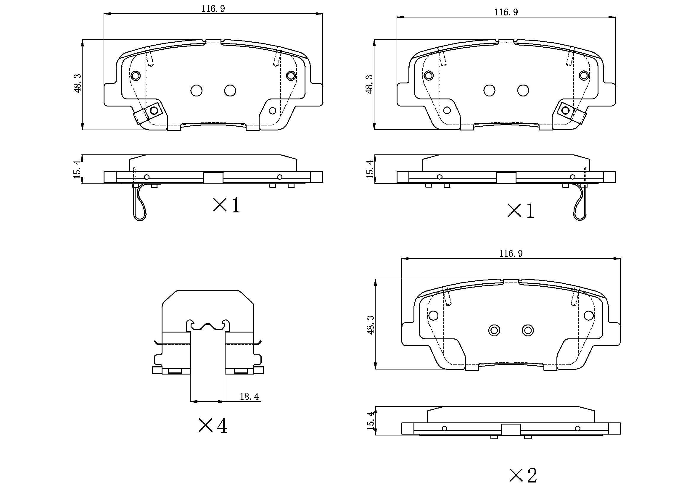 UltraHC 700 Brake Pad Set, Rear HC7.1816.0.C, Kia Sorento 2020-2016