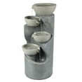 thumbnail image 5 of LuxenHome Modern Gray Resin Tiered Bowls Outdoor Fountain with Lights, 5 of 10