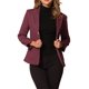 thumbnail image 1 of BLAZER DE DENIM PARA MUJER INSPIRADOR CHIC, CON SOLAPA EN V, DE UN SOLO BOTÓN, CON ALMOHADILLAS EN LOS HOMBROS, CHAQUETAS DE TRABAJO, COLOR BURDEOS, 1 of 6