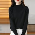 thumbnail image 5 of Gyexs Fall Sweaters for Women Wool Fall Winter Casual Long Sleeve Sweaters Fall Loose Knit Pullover Sweater Tops Women's Fashion, Black, Size L, 5 of 5