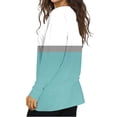 thumbnail image 5 of Atogsazn Women's Long Sleeve Blouse Striped Casual Dressy V Neck Pullover Shirt Loose Fit Tops Outfit Clothing 02-Sky Blue L Fashion, 5 of 7
