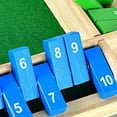 thumbnail image 3 of Shut The Box Game for 4 Players - Wooden Board Tabletop Family Math Game with 12+4 Dice, 3 of 10