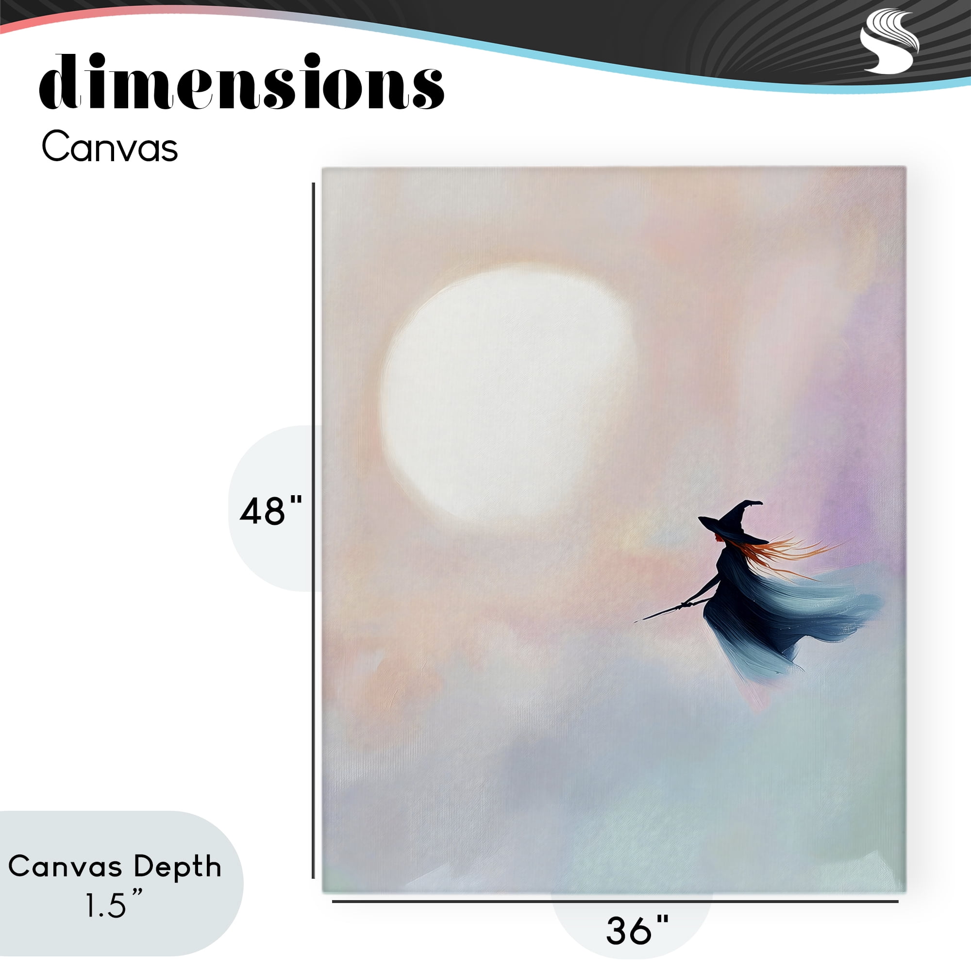Stupell Industries Witch Flying at Sunset Canvas Wall Art, design by The Prints Vibe