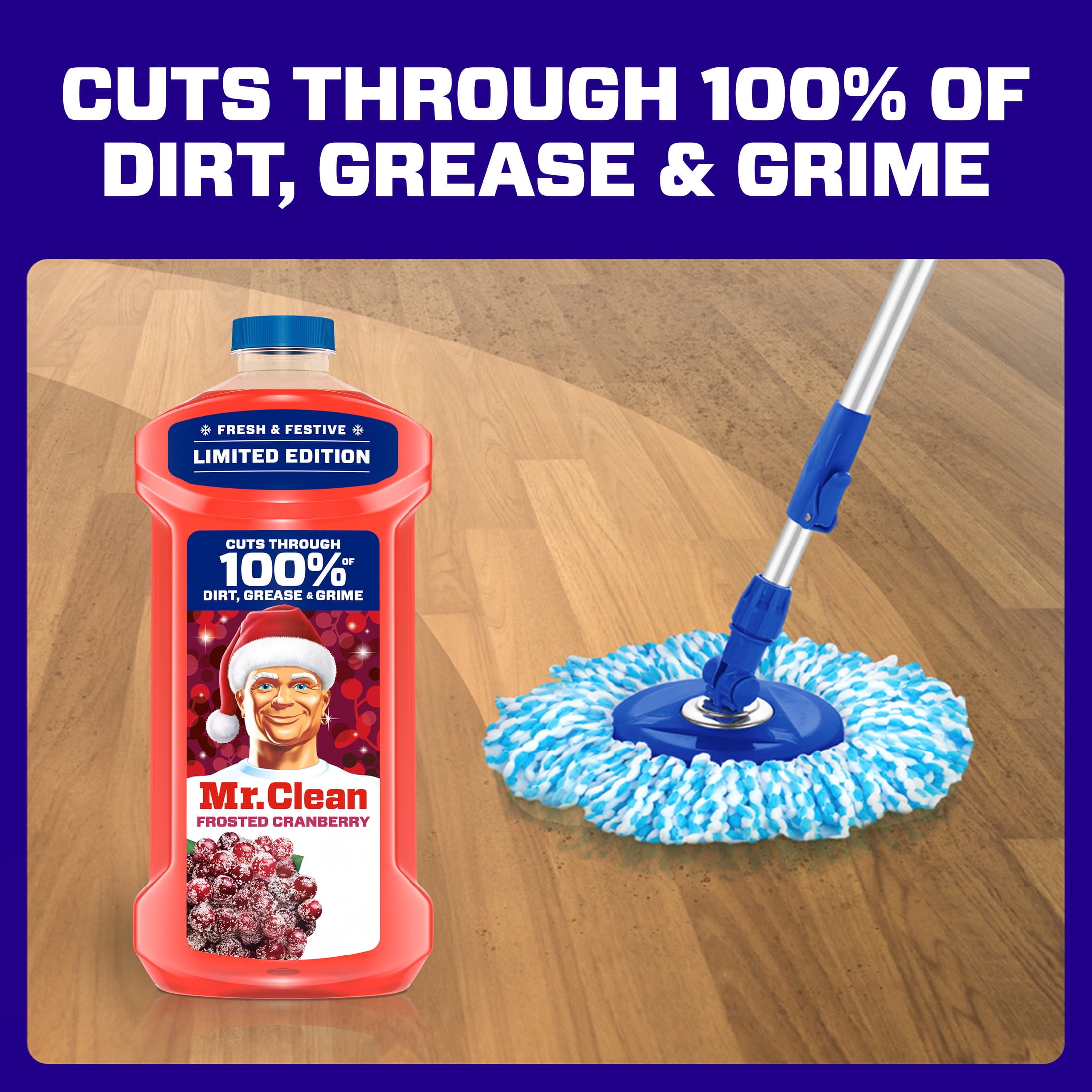 Mr. Clean All Purpose Cleaner, Floor Cleaner, Mop Soap, Cleaning Liquid, Frosted Cranberry, 41 fl oz