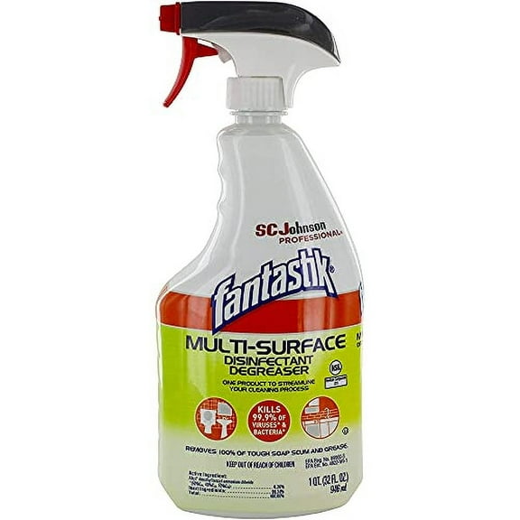 Fantastic 32Oz Trigger Multi-Surface Disinfectant Degreaser (Package May Vary) Pack of 2