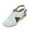 White, variant on Women Fashionable Casual Hollow Solid Color Toe Bag With Sandals Thick Soled Wedge Heels Black Size 9