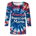 thumbnail image 4 of 3/4 Length Sleeve Womens Tops Plus Size Heart American Flag T Shirts for 4th of July Independence Day Patriotic Tshirts USA Star Stripes Graphic Tees Casual Crewneck Tunic Top Memorial Day Outfits, 4 of 5