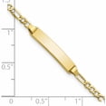 thumbnail image 3 of 10K Yellow Gold Semi-Solid Figaro Link Id Bracelet (6 X 4.4) Made In United States 10dcid134-6, 3 of 5
