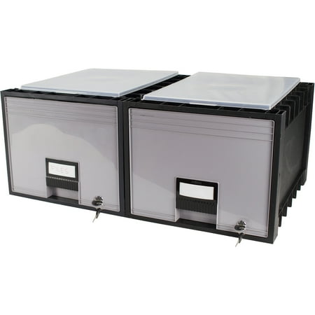 Storex Plastic Archive Storage Box With Lid And Lock Letter Size