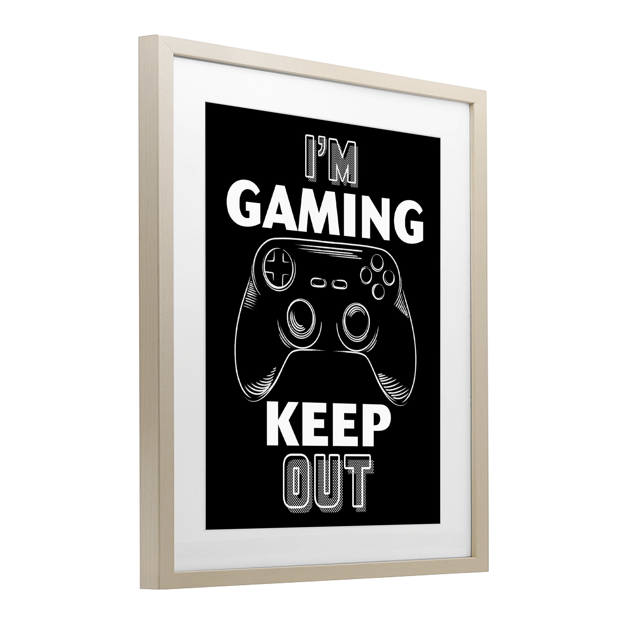 Stupell Industries I'm Gaming Keep Out Birch Framed Print Under Glass, design by Marcus Prime
