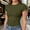 01-Army Green, variant on Women's Crew Neck Short Sleeve T-Shirt Slim Fit Lightweight Stretchy Breathable Basic Casual Layering Fitted Tee Top 03-Blue M