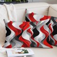thumbnail image 2 of Red Black Grey Lumar Pillow Covers, Moire Modern Artwork Abstract Soft Breathable Throw Pillow Cases with Invisible Zipper, Decorative Pillowcase Pillows Protectors for Sofa Bed Chair 16"x24", 2 of 9