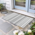 thumbnail image 2 of Black White Striped Doormat Outdoor Entrance 20"x31.5", Modern Farmhouse Geometric Absorb Moisture Dirt Door Mats, Non-Slip Rubber Backing Floor Mats Indoor, Low-Profile Front Door Rugs, 2 of 9