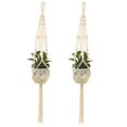 thumbnail image 1 of Macrame Plant Hanger Indoor, Set Of 2 Indoor Hanging Planter, Handmade Hanging Plant Holder - 40 Inch, 4 Legs, 1 of 4