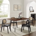 thumbnail image 2 of 60 Inch Dining Table, Brown Black, Wood, Rectangular, Kitchen Cafe Bistro Hospitality Restaurant, Modern Contemporary HB34382, 2 of 10