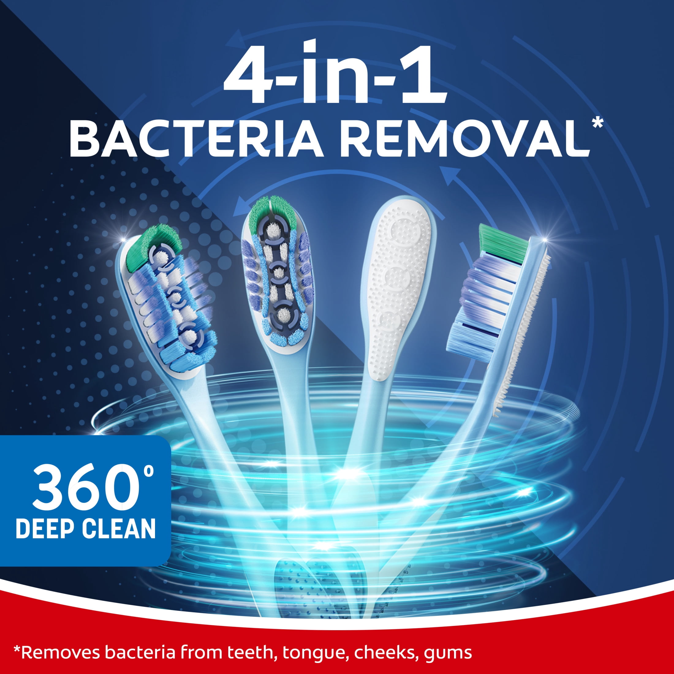 Colgate 360 Deep Clean Toothbrush Pack, Soft Adult Toothbrushes, 5 Pack