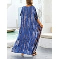 thumbnail image 5 of Cogild Women Swimsuit Cover Ups Ethnic Short Sleeve V Neck Plus Size Beach Kaftan Dresses, 5 of 6