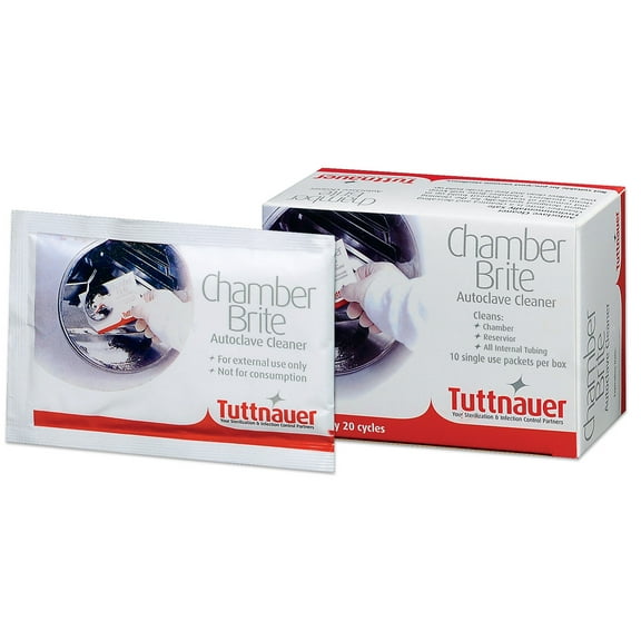 Tuttnauer CB0010 Chamber Brite Powdered Dental Autoclave Cleaner Packets 10/Bx
