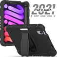 thumbnail image 3 of XYX Case for iPad Mini (A17 Pro) 7th Generation 2024 8.3 inch, Dual Layer Slim Heavy Shockproof Rugged Protective Cover Case with Kickstand (Black), 3 of 7