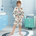 thumbnail image 3 of FORMRS Niños Bathrobe Unisex Hooded Robe Soft Plush Pajamas Sleepwear, Size 2-3T, Orange Cartoon Houses, 3 of 7