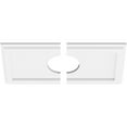 thumbnail image 2 of 18"W x 9"H x 4"ID x 6 1/4"C x 1"P Rectangle Architectural Grade PVC Contemporary Ceiling Medallion, Two Piece, 2 of 11