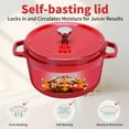 thumbnail image 7 of 5.5 QT Enameled Iron Dutch Oven Pot with Lid, Dual Handles, Non-Stick Coating for Bread Baking & Cooking, Red, 7 of 7