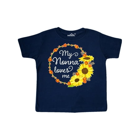 

Inktastic My Nonna Loves Me with Sunflower Wreath Gift Toddler Boy or Toddler Girl T-Shirt