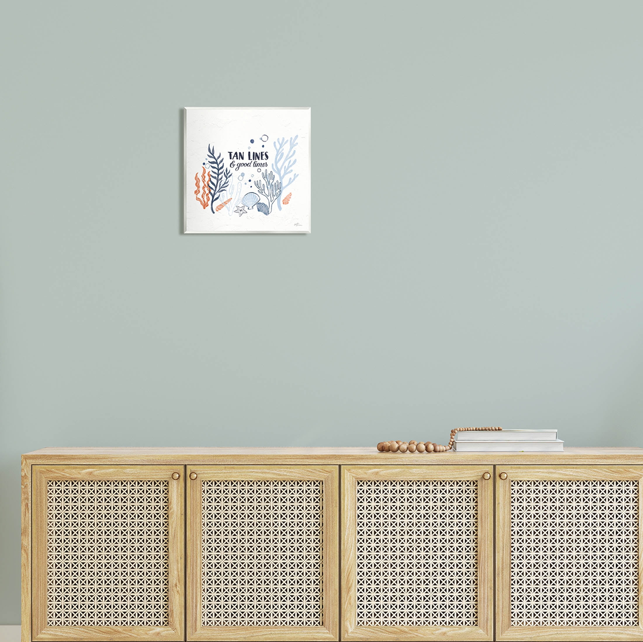 Stupell Industries Tan Lines & Good Times Beach Quote Graphic Art Unframed Art Print Wall Art, Design by Janelle Penner