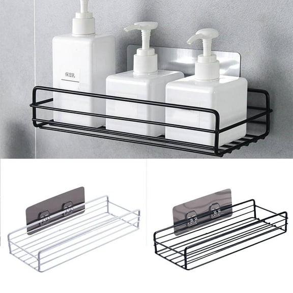 Cheers.US Adhesive Bathroom Shelf Organizer Shower Caddy Kitchen Spice Rack Wall Mounted No Drilling
