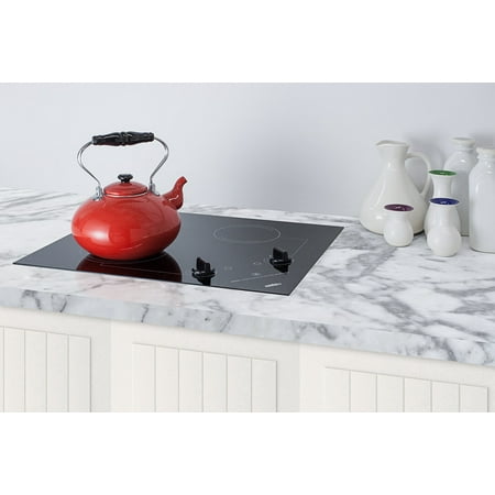 Summit Appliance - 21" Built-In Electric Cooktop with 2 Burners and Residual Heat Indicator - Black