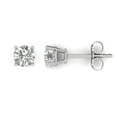 thumbnail image 2 of 1.00 ct Round Brilliant Cut Simulated Diamond CZ Solitaire Stud Earring in 14k White Gold, 2 of 3