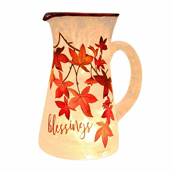Stony Creek 6.75In Share The Blessings Lit Pitcher, Glass, Pre-Lit Autumn Clg0208 Blessings