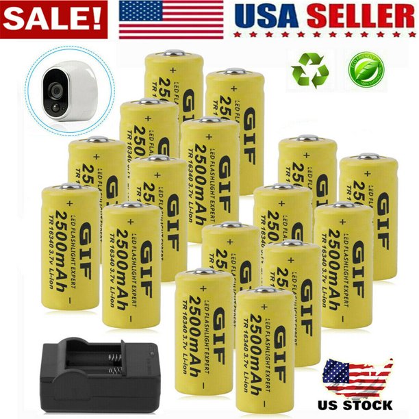 20PCS CR123A Rechargeable 3.7V Batteries for Netgear Arlo Security