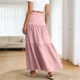 thumbnail image 6 of hotojiny Boho Skirts for Women Casual Maxi Skirts for Women Flowy Elastic High Waisted A-Line Long Skirts for Beach Vacation, 6 of 7