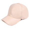 thumbnail image 4 of Leather Baseball Cap, Comdrip Leather Baseball Cap Men Women Adjustable Leather Peaked Cap Leather Hat Beige One Size, 4 of 4