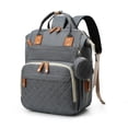 thumbnail image 1 of Mochila para pañales, mochila de viaje para bebés, niños y niñas, bolsa para pañales para papá, mamá, bolsillos aislados, bolsas de pañales portátiles grises para bebés con puerto de carga U, 1 of 3