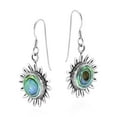 thumbnail image 2 of Sunshine Daisy Sunflowers Rainbow Abalone Shell .925 Sterling Silver Earrings, 2 of 5